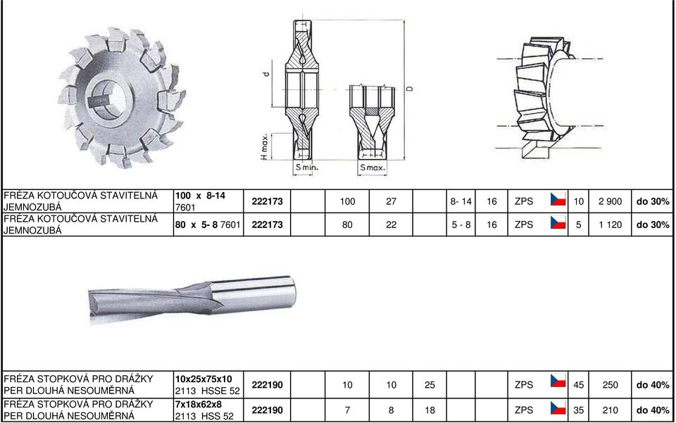 PER DLOUHÁ NESOUMĚRNÁ FRÉZA STOPKOVÁ PRO DRÁŽKY PER DLOUHÁ NESOUMĚRNÁ 10x25x75x10 2113