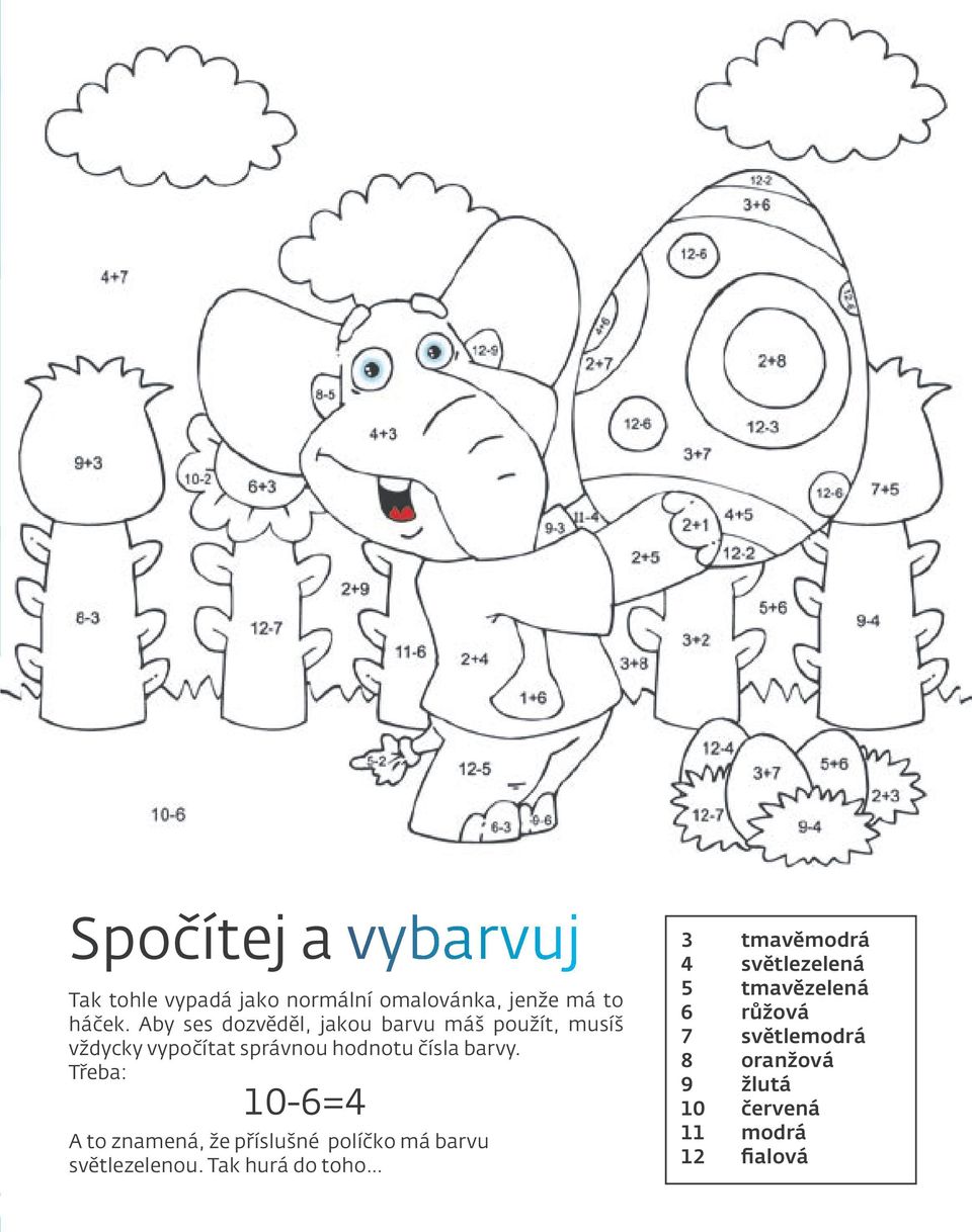 Třeba: 10-6=4 A to znamená, že příslušné políčko má barvu světlezelenou.