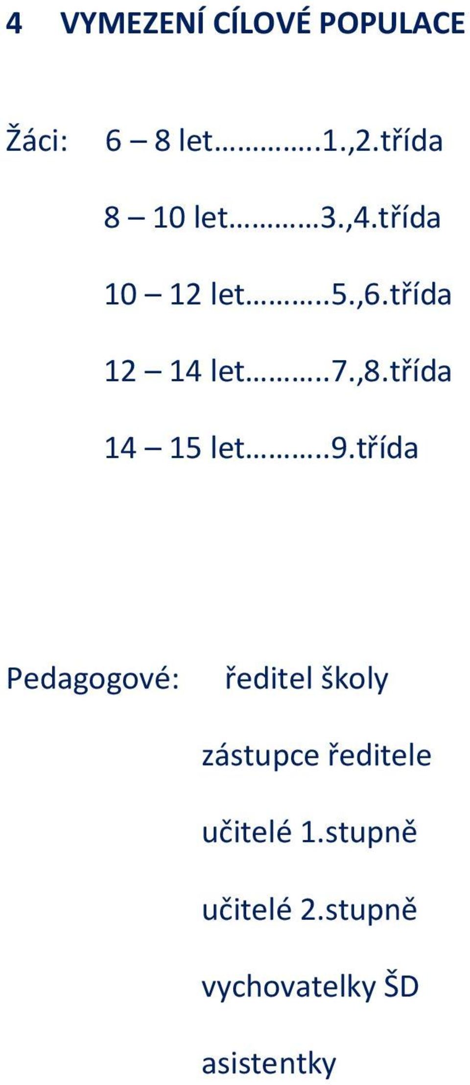 ,8.třída 14 15 let..9.