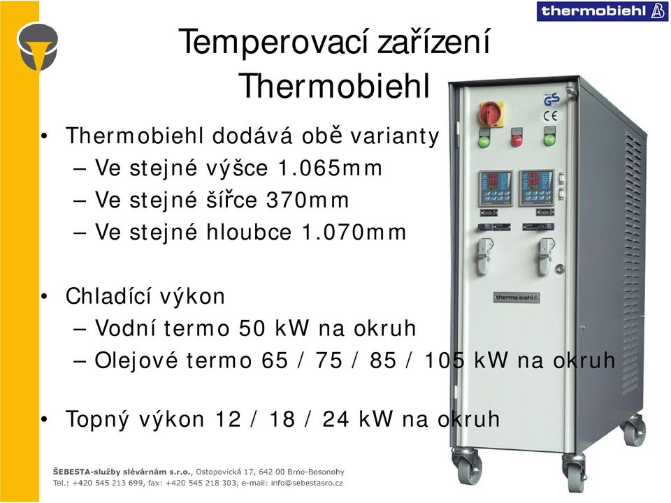 065mm Ve stejné šířce 370mm Ve stejné hloubce 1.