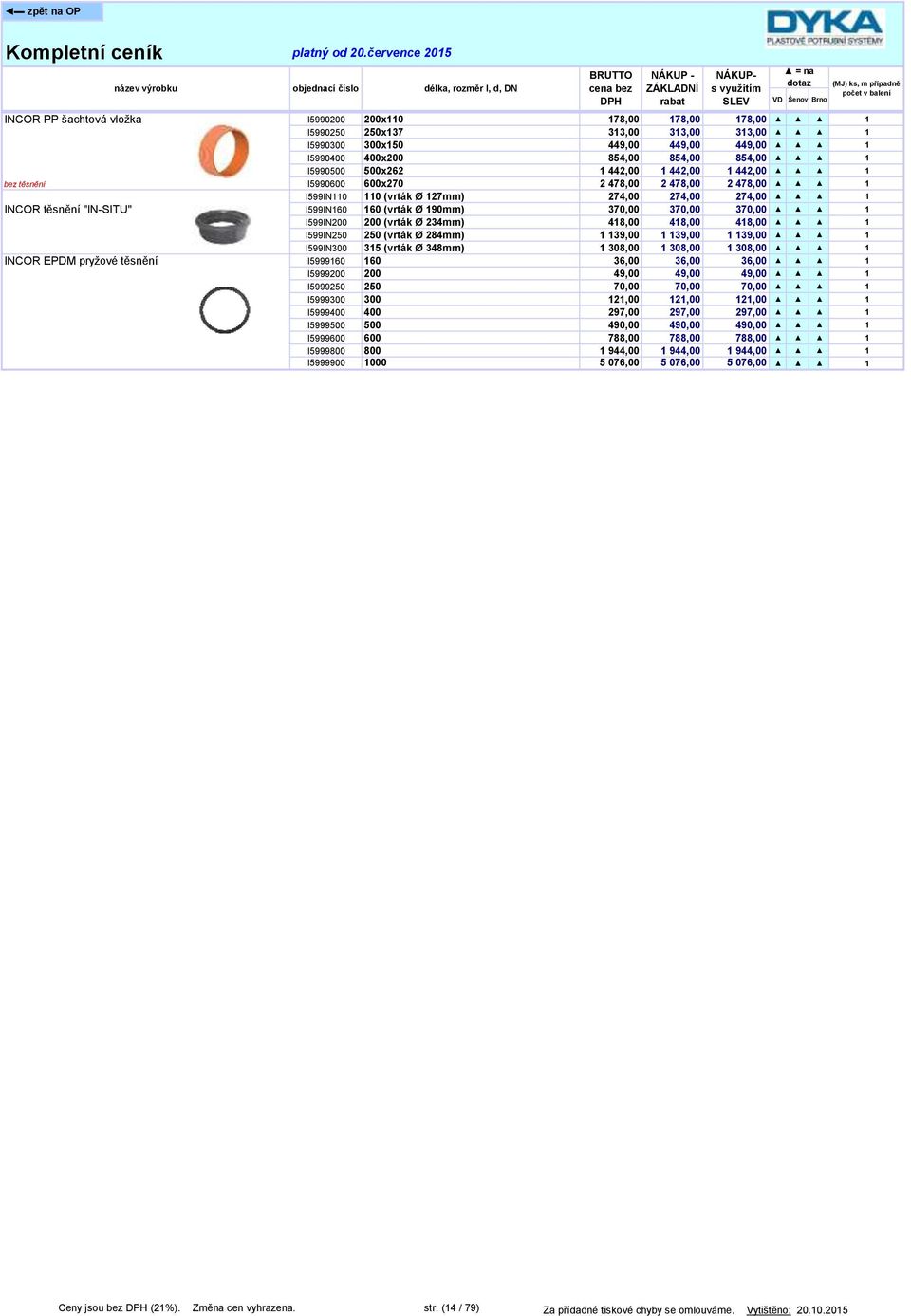 190mm) 370,00 370,00 370,00 1 I599IN200 200 (vrták Ø 234mm) 418,00 418,00 418,00 1 I599IN250 250 (vrták Ø 284mm) 1 139,00 1 139,00 1 139,00 1 I599IN300 315 (vrták Ø 348mm) 1 308,00 1 308,00 1 308,00