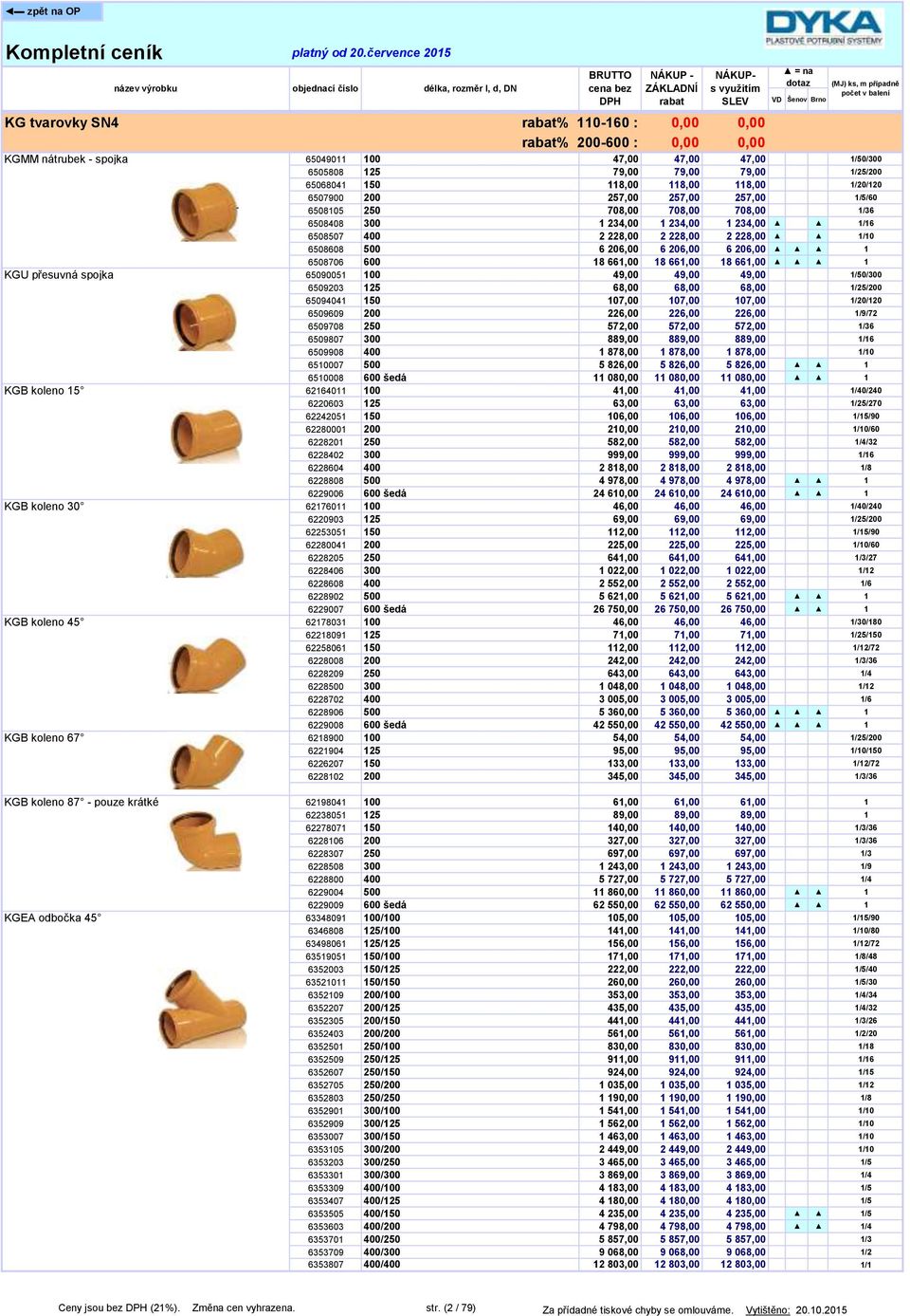 206,00 6 206,00 1 6508706 600 18 661,00 18 661,00 18 661,00 1 KGU přesuvná spojka 65090051 100 49,00 49,00 49,00 1/50/300 6509203 125 68,00 68,00 68,00 1/25/200 65094041 150 107,00 107,00 107,00