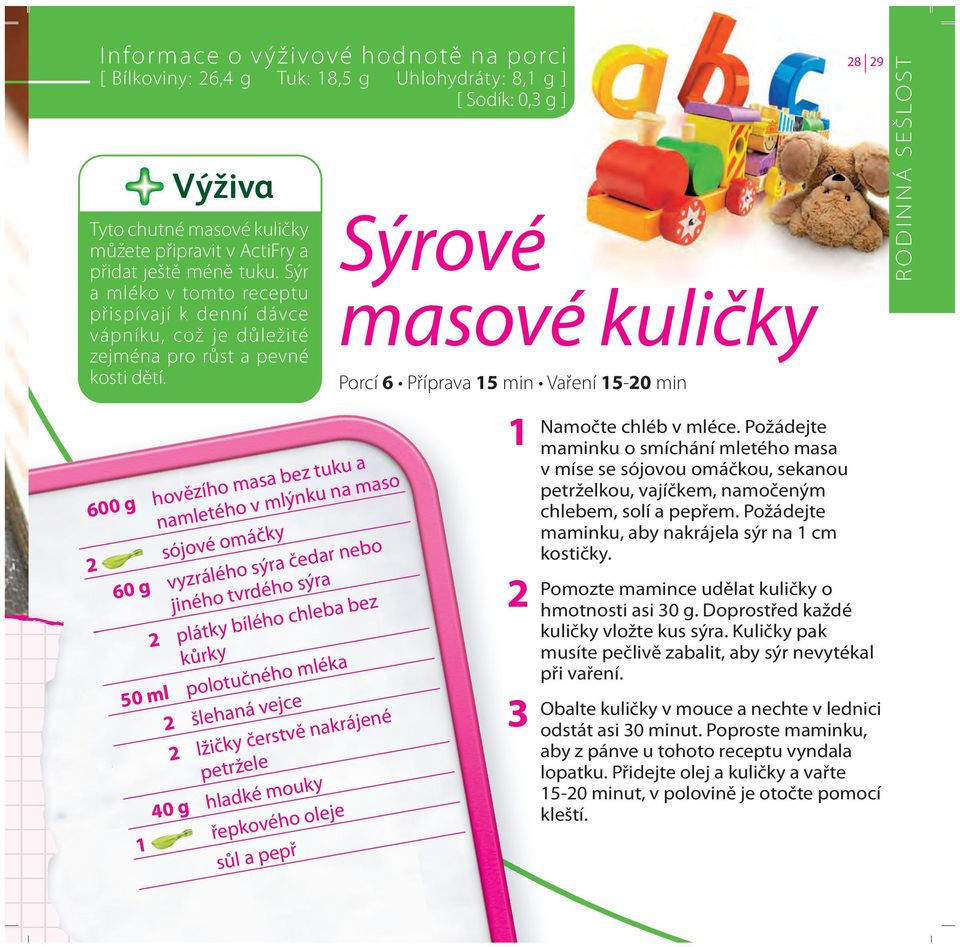 600 g hovězího masa bez tuku a namletého v mlýnku na maso 2 sójové omáčky 60 g vyzrálého sýra čedar nebo jiného tvrdého sýra 2 plátky bílého chleba bez kůrky 50 ml polotučného mléka 2 šlehaná vejce 2