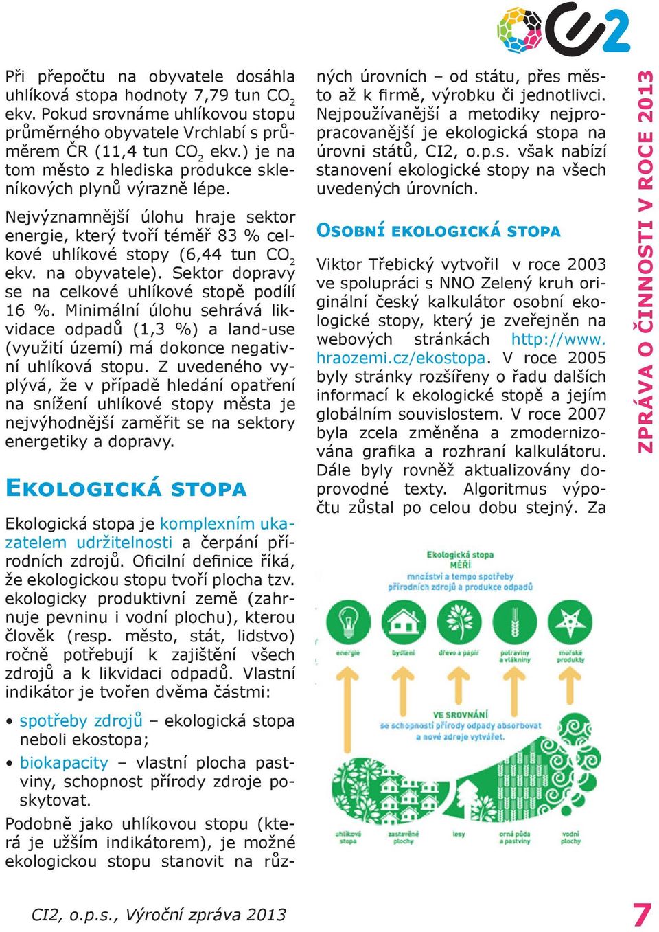 Sektor dopravy se na celkové uhlíkové stopě podílí 16 %. Minimální úlohu sehrává likvidace odpadů (1,3 %) a land-use (využití území) má dokonce negativní uhlíková stopu.