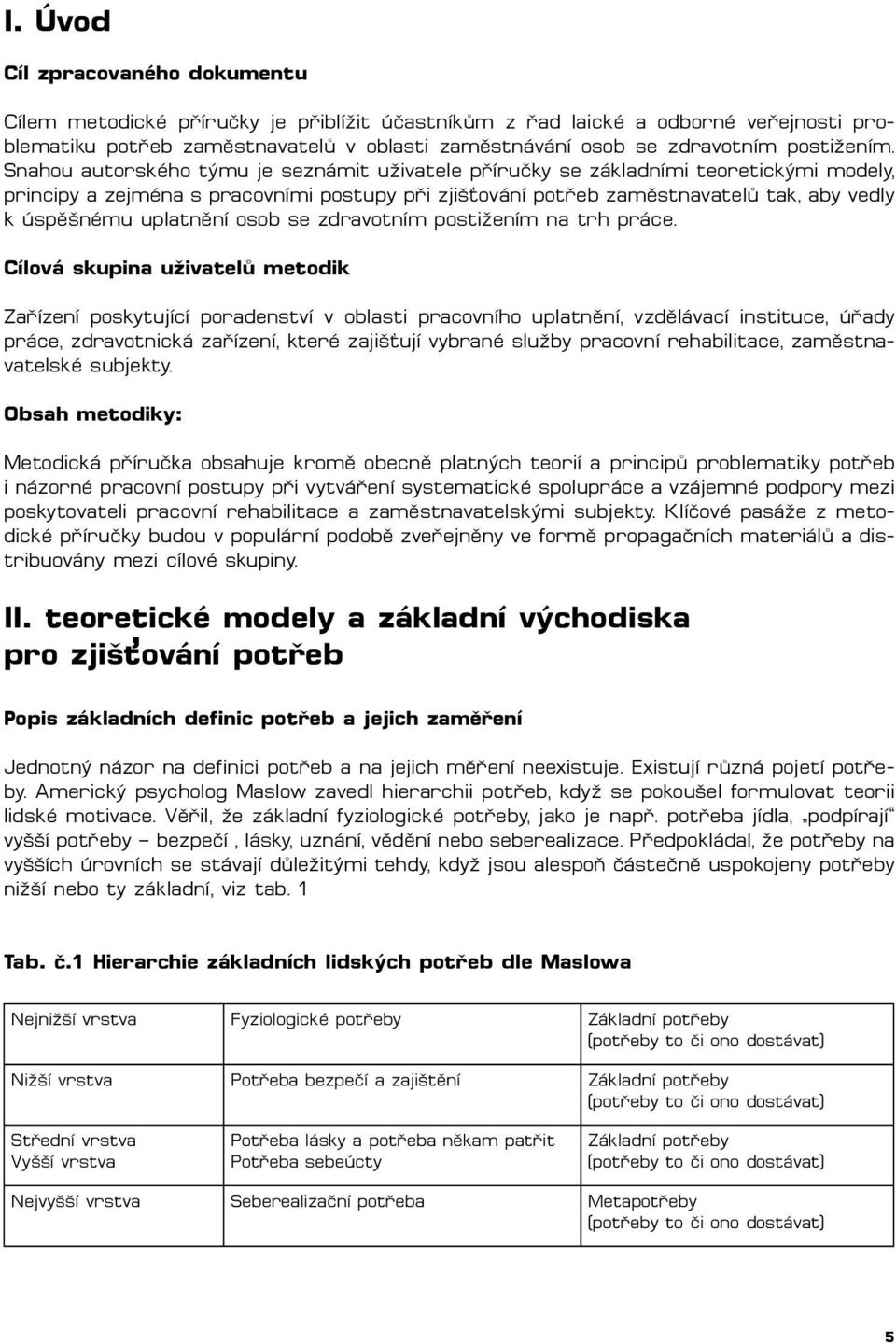 Snahou autorského týmu je seznámit uživatele příručky se základními teoretickými modely, principy a zejména s pracovními postupy při zjiš ování potřeb zaměstnavatelů tak, aby vedly k úspěšnému