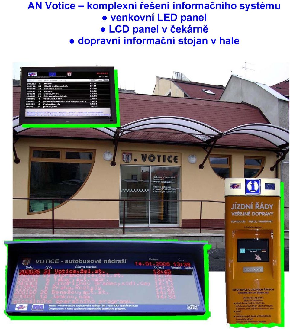LED panel LCD panel v čekárně