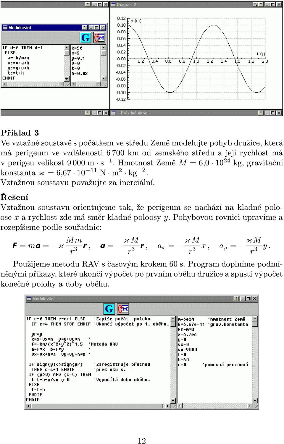 Řešení Vztažnou soustavu orientujeme tak, že perigeum se nachází na kladné poloose xarychlostzdemásměrkladnépoloosy y.