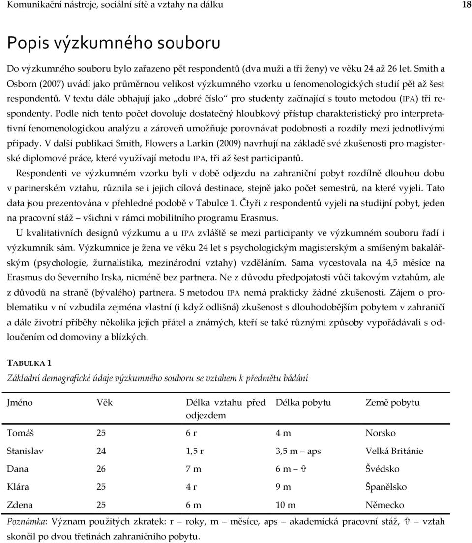 V textu dále obhajují jako dobré číslo pro studenty začínající s touto metodou (IPA) tři respondenty.