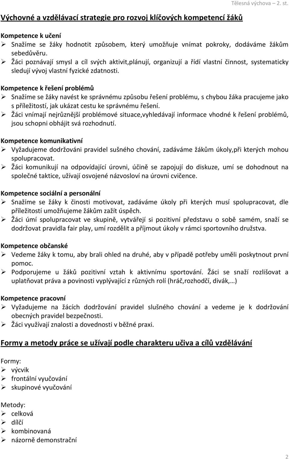 Kompetence k řešení problémů Snažíme se žáky navést ke správnému způsobu řešení problému, s chybou žáka pracujeme jako s příležitostí, jak ukázat cestu ke správnému řešení.