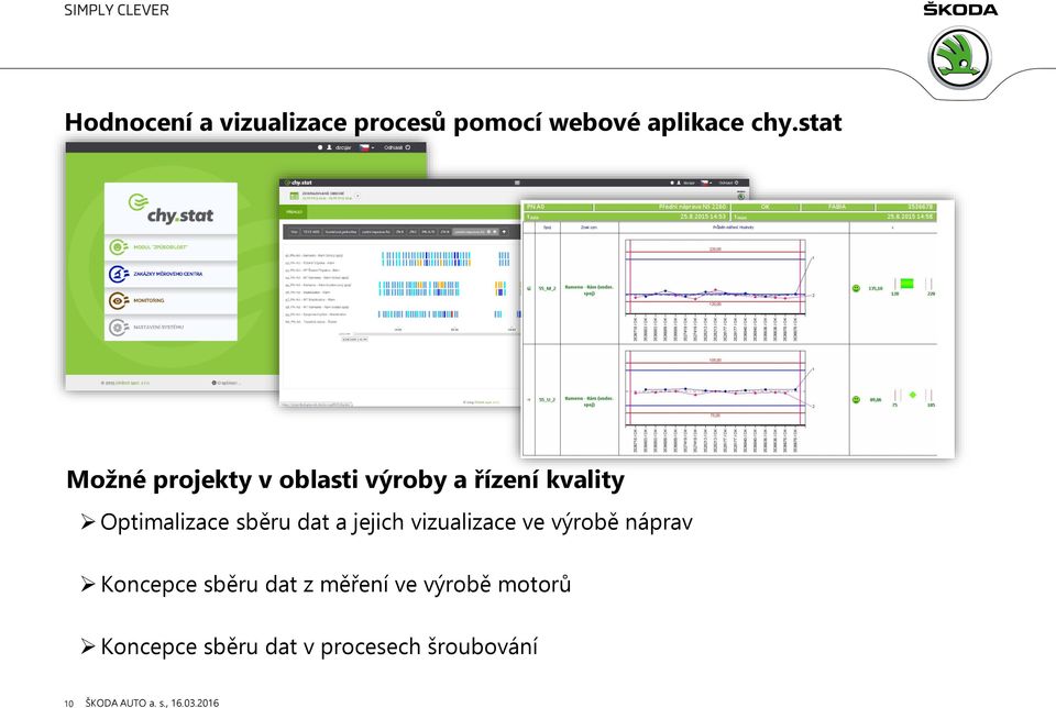 Optimalizace sběru dat a jejich vizualizace ve výrobě náprav