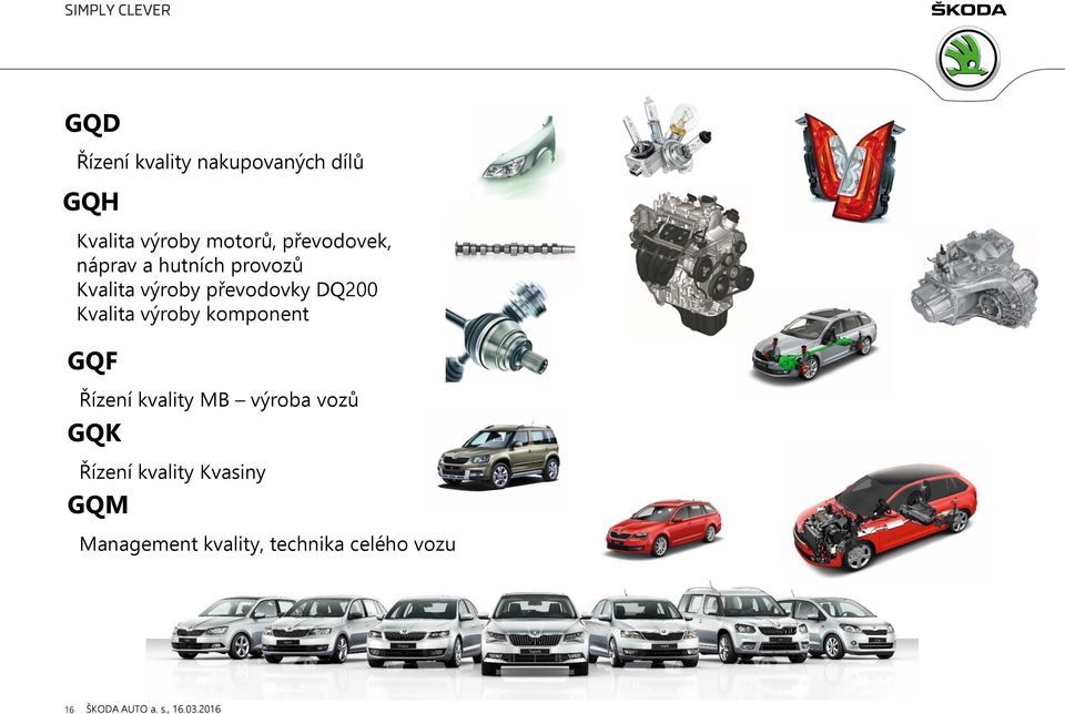 DQ200 Kvalita výroby komponent GQF Řízení kvality MB výroba vozů