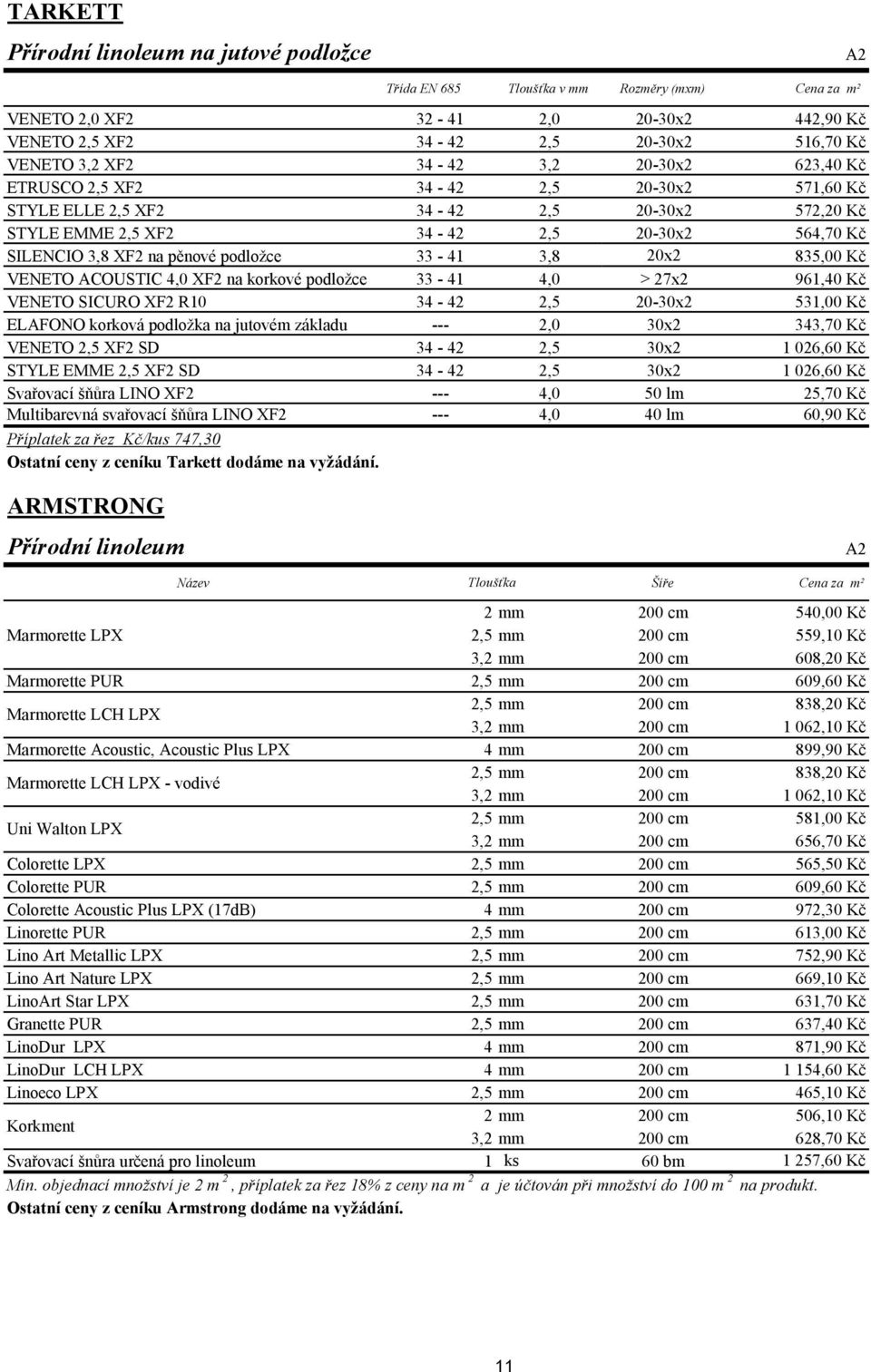 podložce 33-41 3,8 20x2 835,00 Kč VENETO ACOUSTIC 4,0 XF2 na korkové podložce 33-41 4,0 > 27x2 961,40 Kč VENETO SICURO XF2 R10 34-42 2,5 20-30x2 531,00 Kč ELAFONO korková podložka na jutovém základu