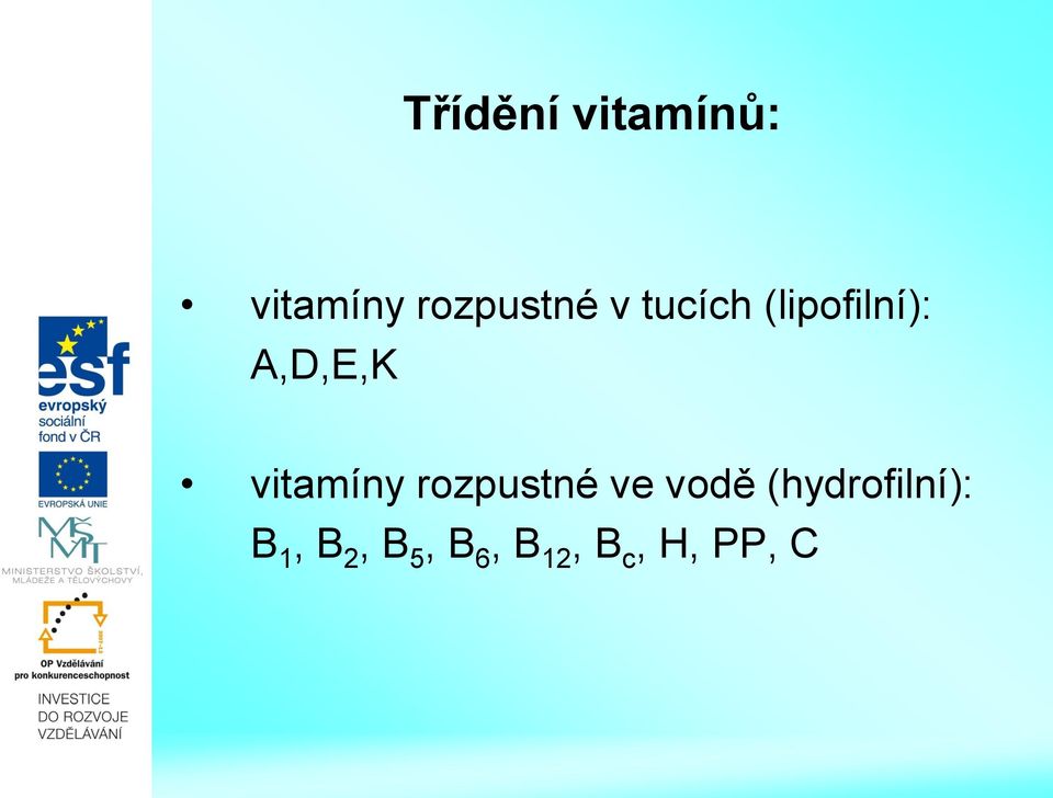 vitamíny rozpustné ve vodě