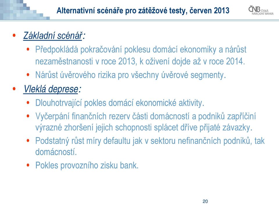 Vleklá deprese: Dlouhotrvající pokles domácí ekonomické aktivity.