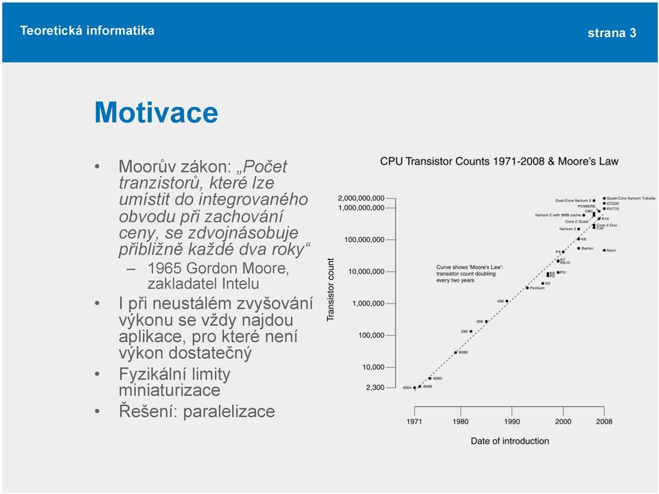 1965 Gordon Moore, zakladatel Intelu I při neustálém zvyšování výkonu se vždy
