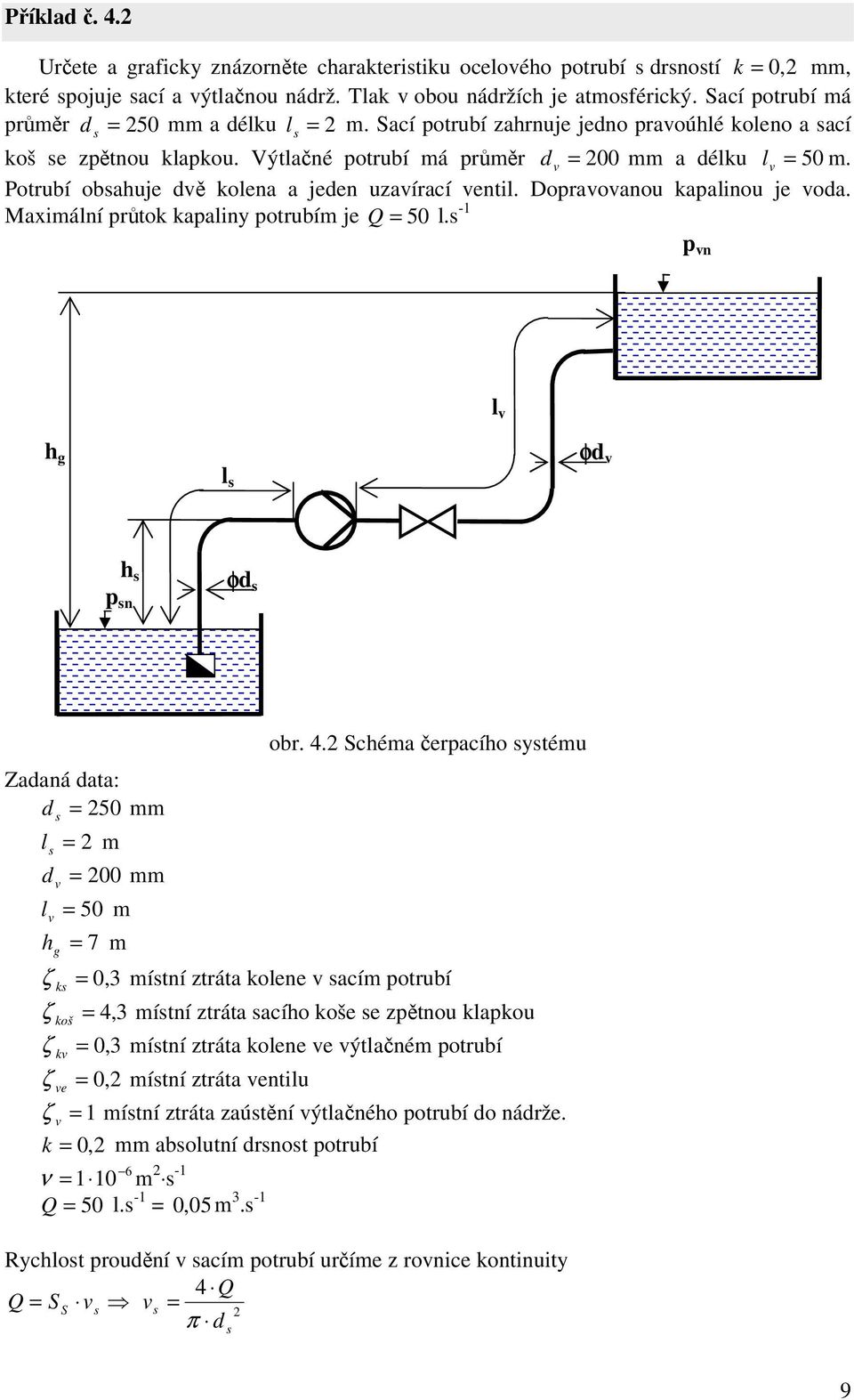 Maximálí růtok kaaliy otrubím je 50 l. - l h g l φd h φd Zadaá data: d 50 mm l m d 00 mm l 50 m h 7 m g obr. 4.