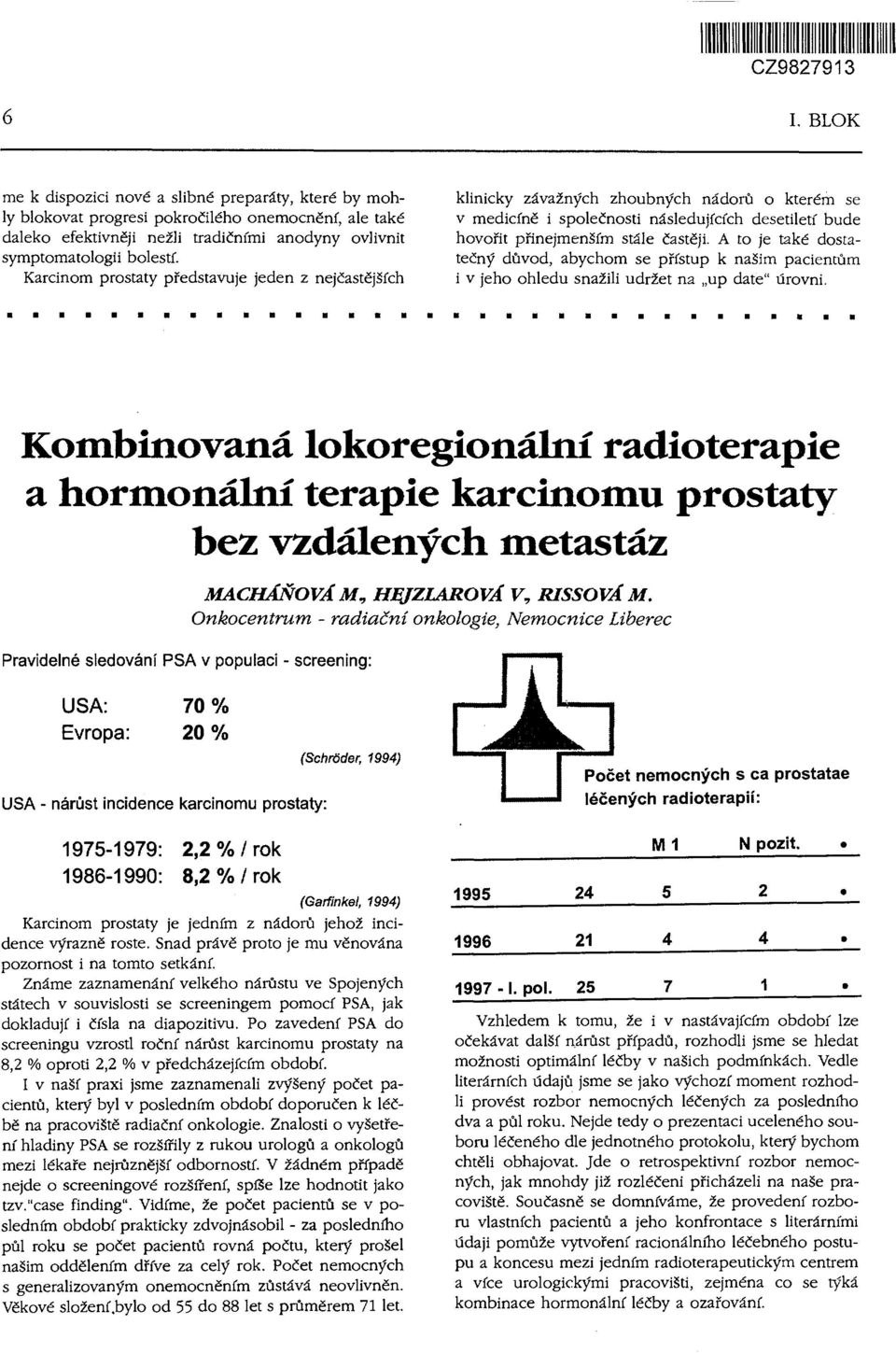 Karcinom prostaty představuje jeden z nejčastějších klinicky závažných zhoubných nádorů o kterém se v medicíně i společnosti následujících desetiletí bude hovořit přinejmenším stále častěji.