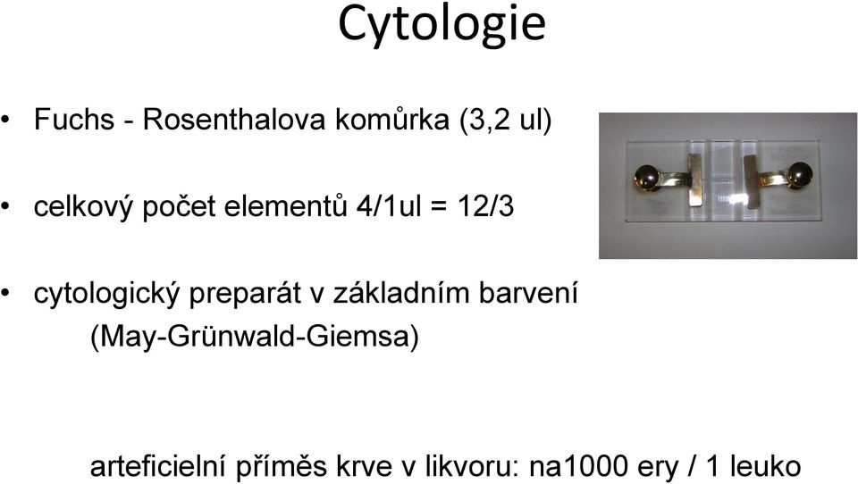 preparát v základním barvení (May-Grünwald-Giemsa)