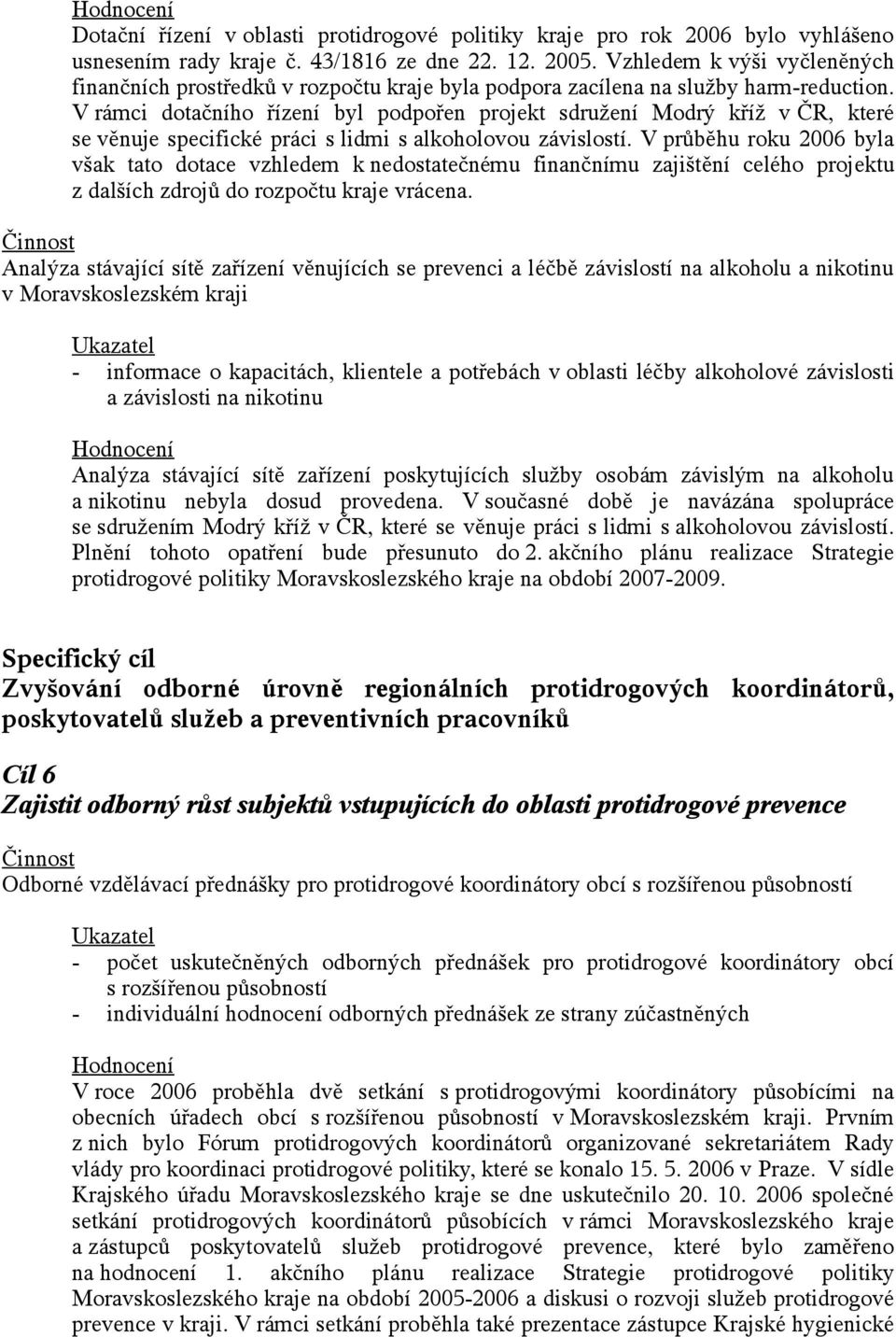 V rámci dotačního řízení byl podpořen projekt sdružení Modrý kříž v ČR, které se věnuje specifické práci s lidmi s alkoholovou závislostí.