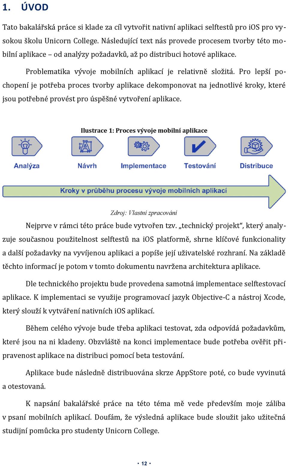 Pro lepší pochopení je potřeba proces tvorby aplikace dekomponovat na jednotlivé kroky, které jsou potřebné provést pro úspěšné vytvoření aplikace.