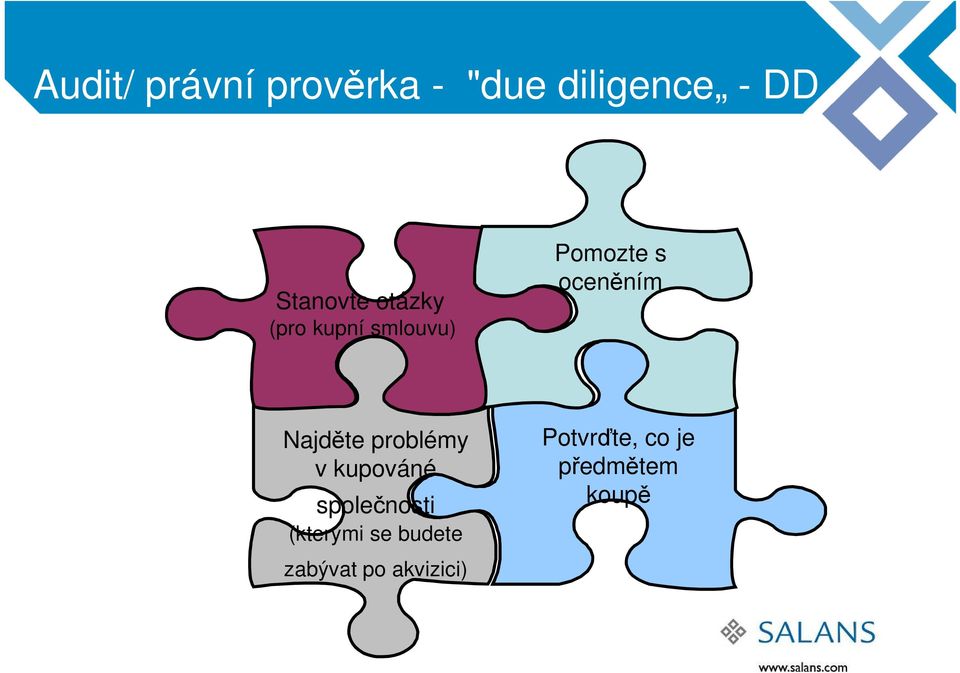 oceněním Najděte problémy v kupováné společnosti