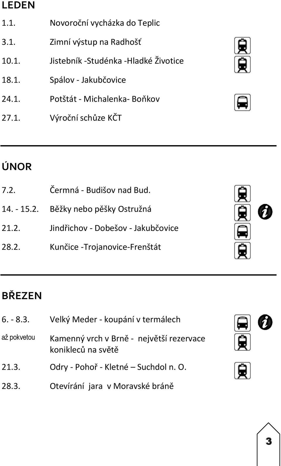 2. Kunčice -Trojanovice-Frenštát BŘEZEN 6. - 8.3.