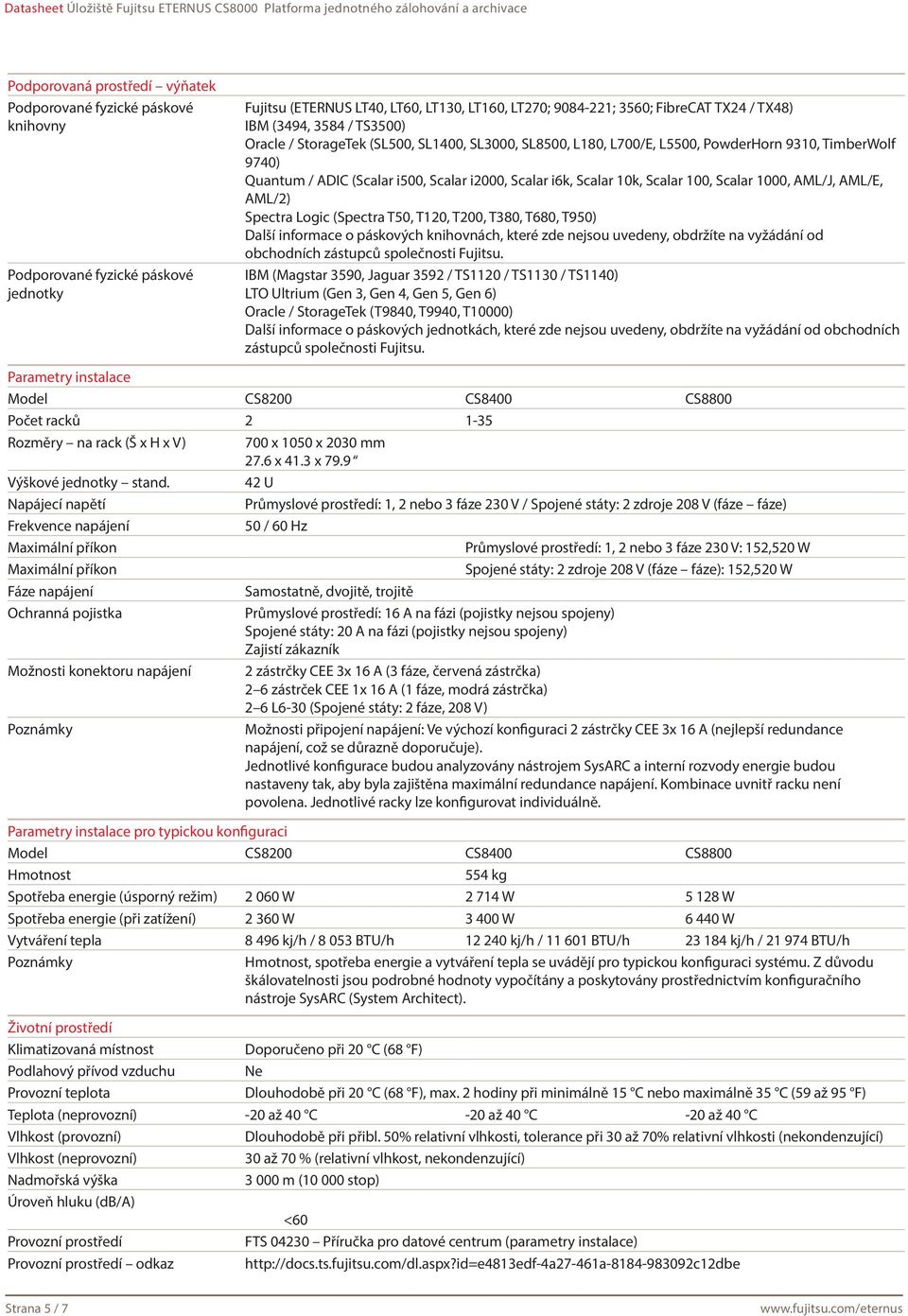 Scalar 100, Scalar 1000, AML/J, AML/E, AML/2) Spectra Logic (Spectra T50, T120, T200, T380, T680, T950) Další informace o páskových knihovnách, které zde nejsou uvedeny, obdržíte na vyžádání od