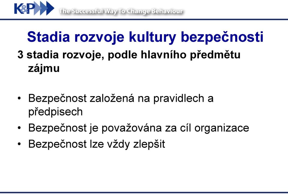 založená na pravidlech a předpisech Bezpečnost je