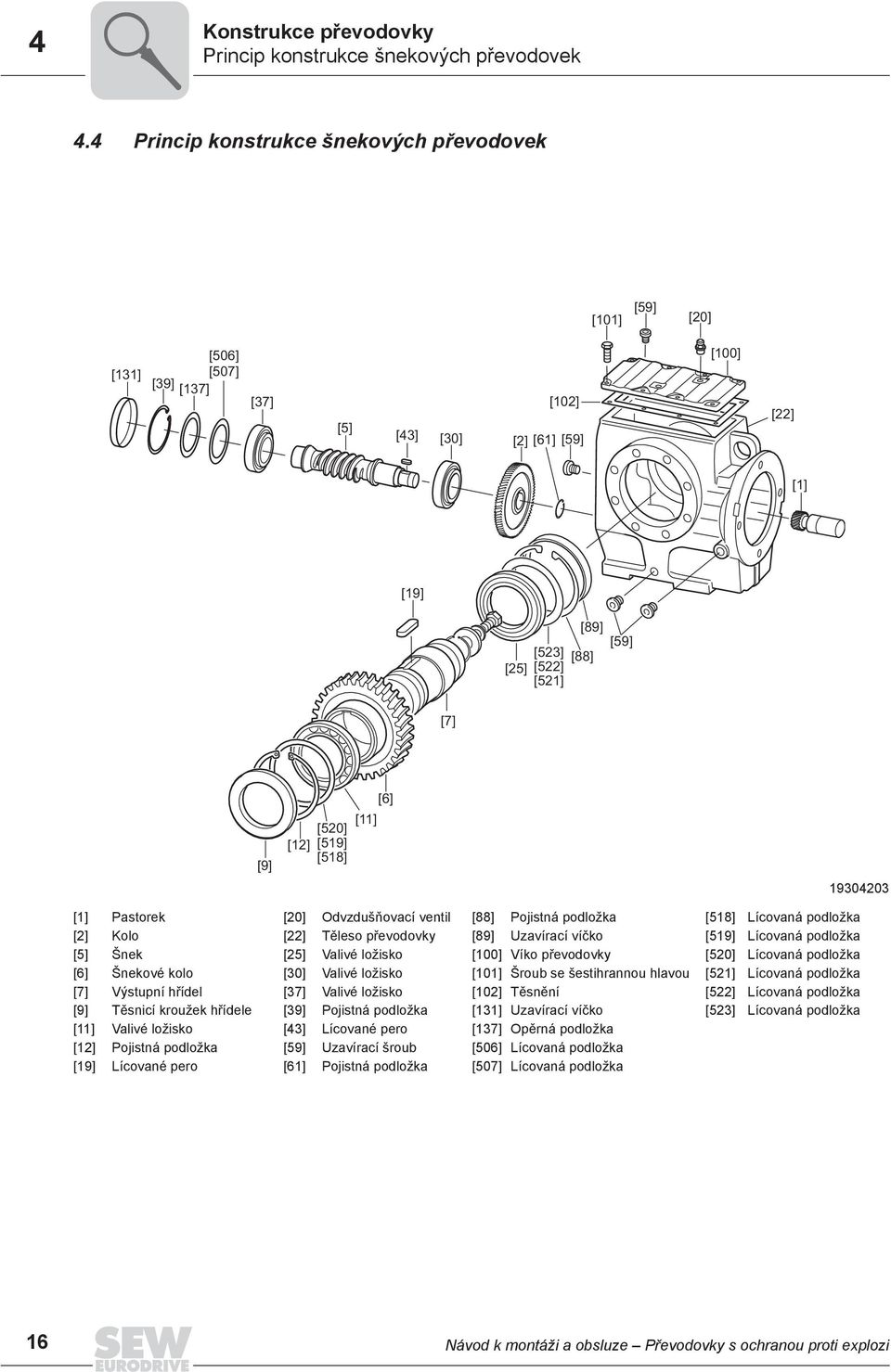 [518] [11] [6] 19304203 [1] [2] [5] [6] [7] [9] [11] [12] [19] Pastorek Kolo Šnek Šnekové kolo Výstupní h ídel T snicí kroužek h ídele Valivé ložisko Pojistná podložka Lícované pero [20] [22] [25]