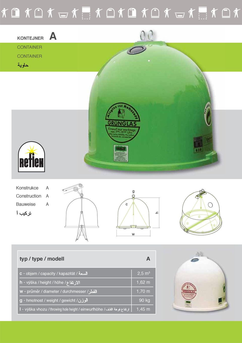 průměr / diameter / durmesser / - motnost / eit / eit / l -