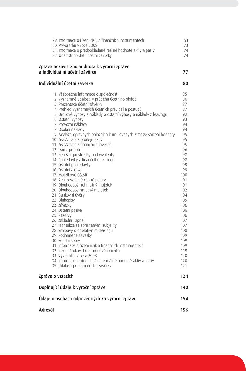 Významné události v průběhu účetního období 86 3. Prezentace účetní závěrky 87 4. Přehled významných účetních pravidel a postupů 87 5.