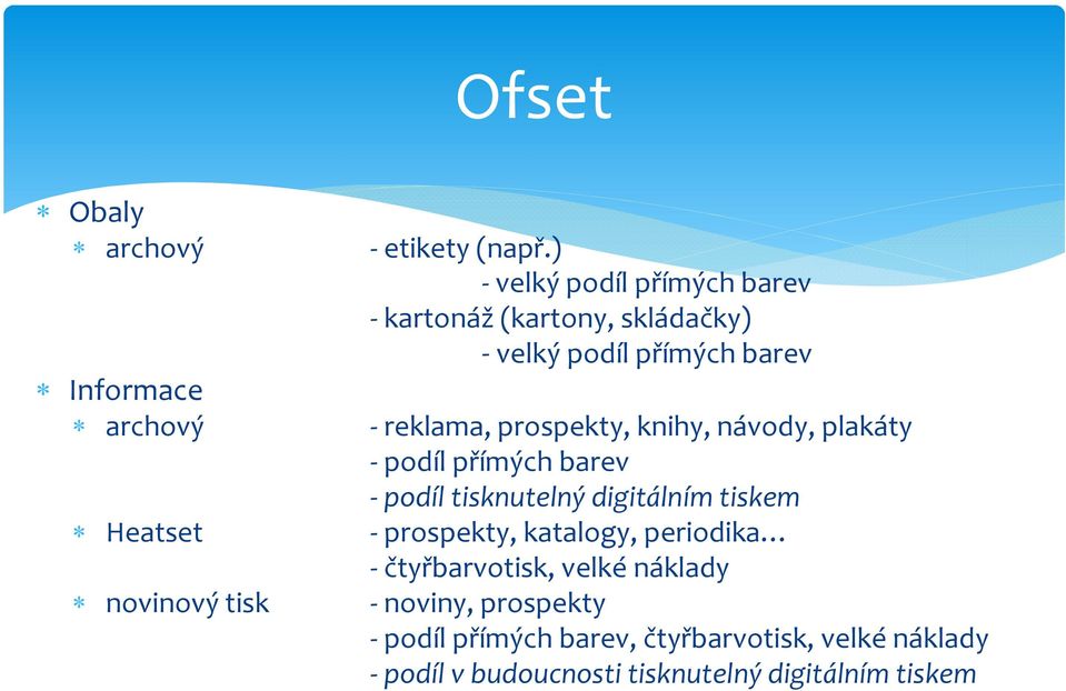 knihy, návody, plakáty podíl přímých barev podíl tisknutelný digitálním tiskem prospekty, katalogy,