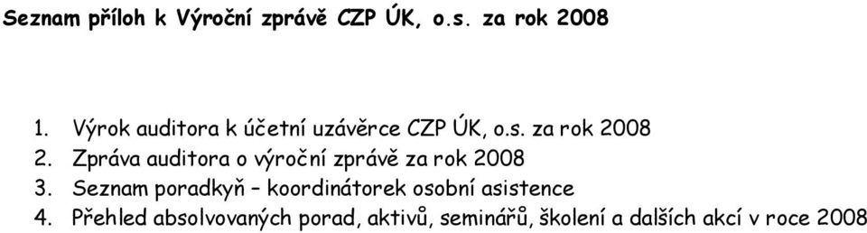 Zpráva auditora o výroční zprávě za rok 2008 3.