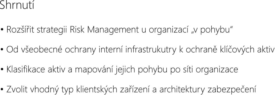 aktiv Klasifikace aktiv a mapování jejich pohybu po síti