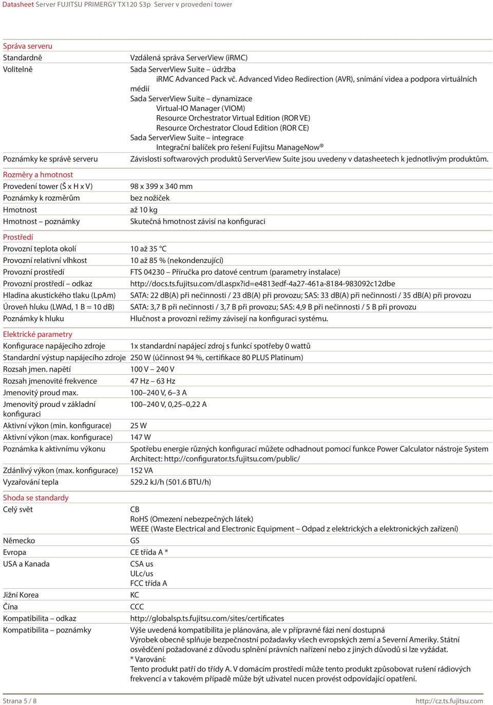 Advanced Video Redirection (AVR), snímání videa a podpora virtuálních médií Sada ServerView Suite dynamizace Virtual-IO Manager (VIOM) Resource Orchestrator Virtual Edition (ROR VE) Resource