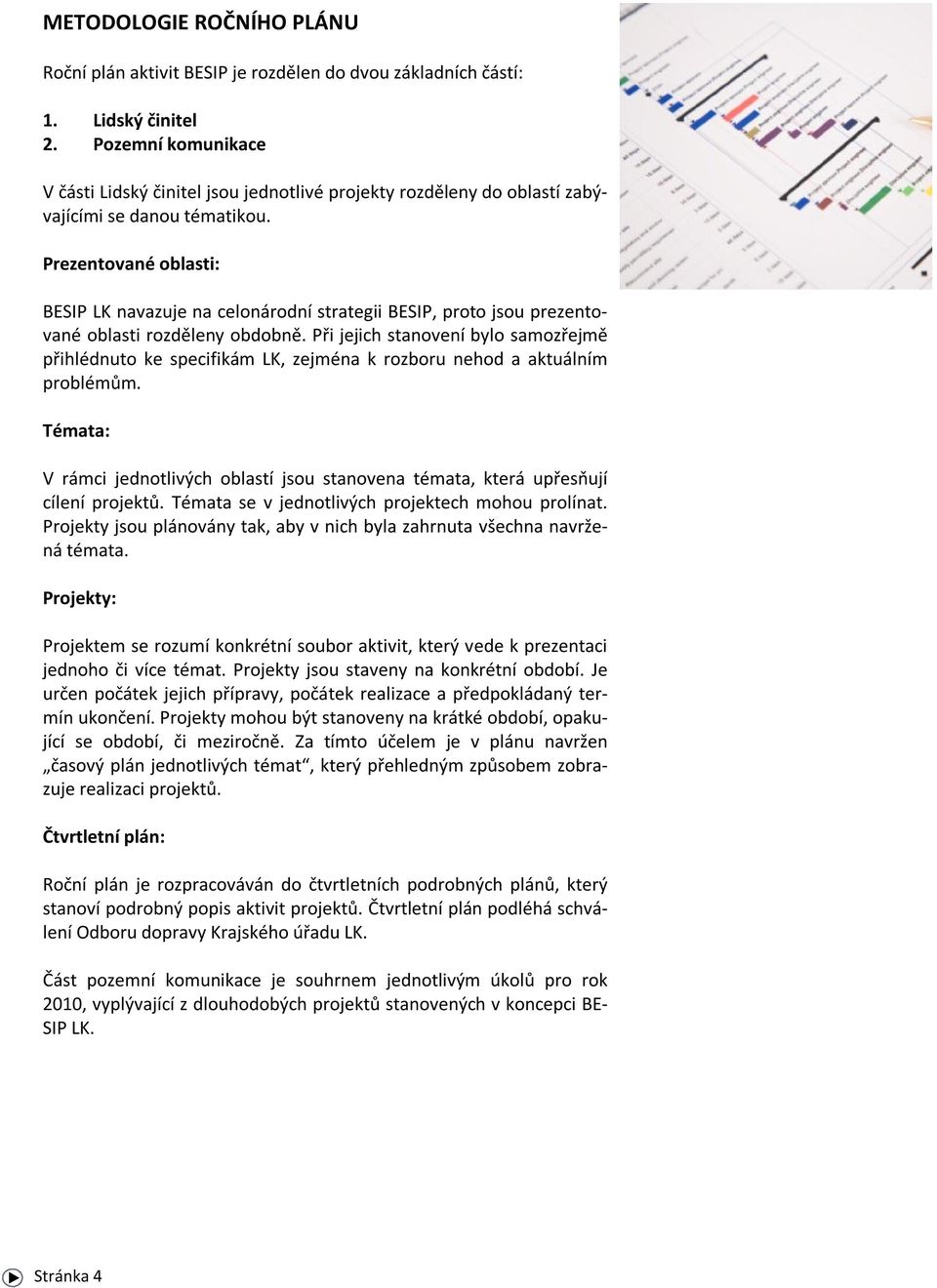 Prezentované oblasti: BESIP LK navazuje na celonárodní strategii BESIP, proto jsou prezentované oblasti rozděleny obdobně.