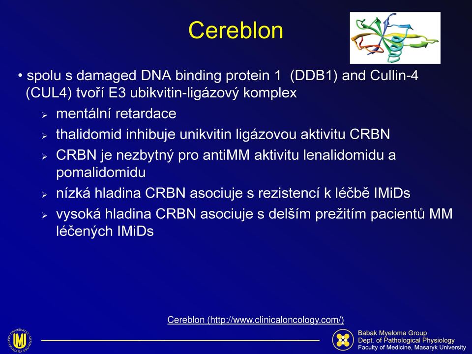 antimm aktivitu lenalidomidu a pomalidomidu nízká hladina CRBN asociuje s rezistencí k léčbě IMiDs