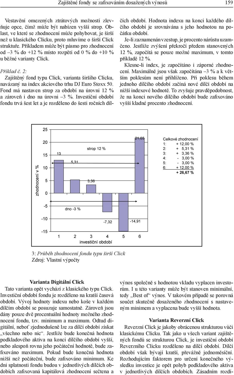 Příkladem může být pásmo pro zhodnocení od 3 % do +12 % místo rozpětí od 0 % do +10 % u běžné varianty Click. Příklad č.