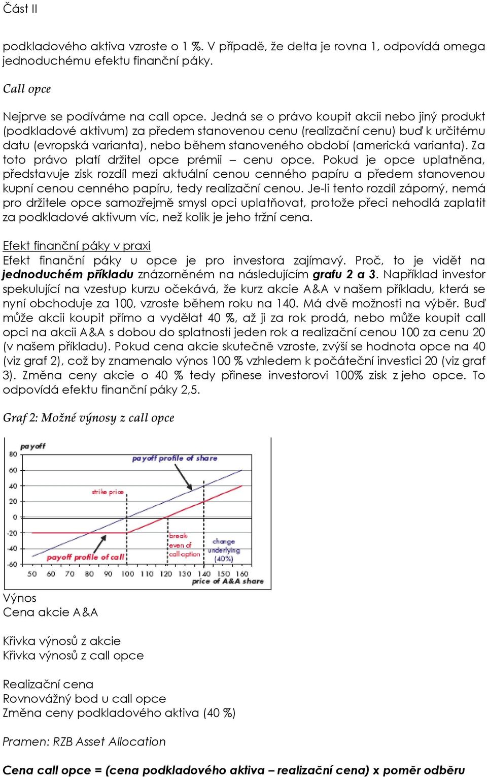 varianta). Za toto právo platí držitel opce prémii cenu opce.