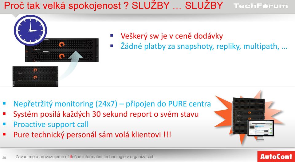 multipath, Nepřetržitý monitoring (24x7) připojen do PURE centra Systém posílá každých 30