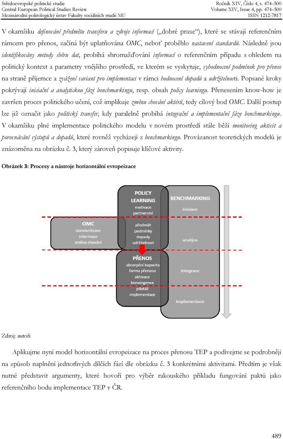 podmínek pro přenos na straně příjemce a zvážení variant pro implementaci v rámci hodnocení dopadů a udržitelnosti. Popsané kroky pokrývají iniciační a analytickou fázi benchmarkingu, resp.