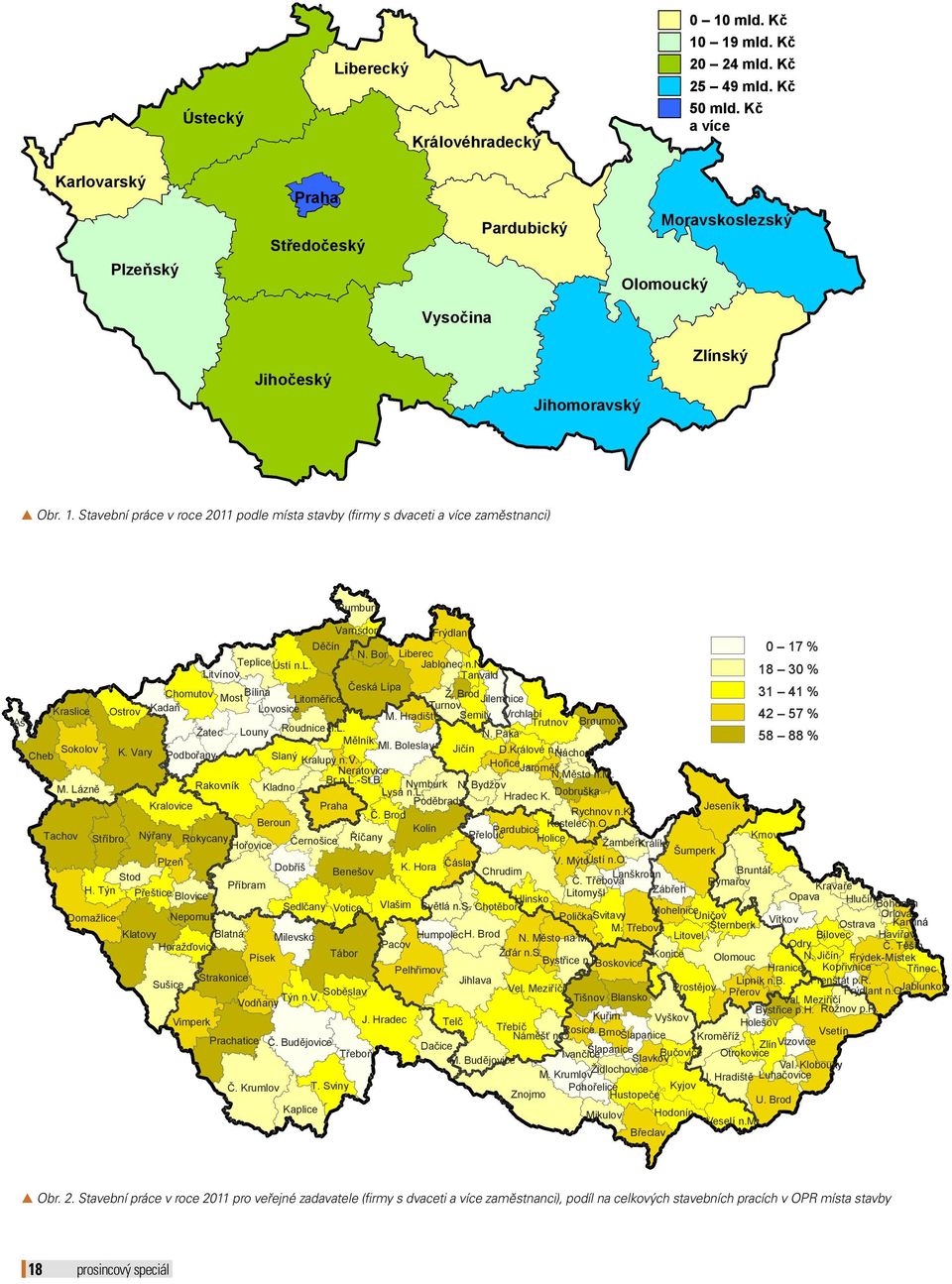 Stavební práce v roce 2011 podle místa stavby (firmy s dvaceti a více zaměstnanci) Rumburk Varnsdorf Děčín N. Bor Frýdlant 0 17 % Liberec Teplice Ústí n.l. Jablonec n.n. 18 30 % Litvínov Tanvald Česká Lípa 31 41 % Ž.