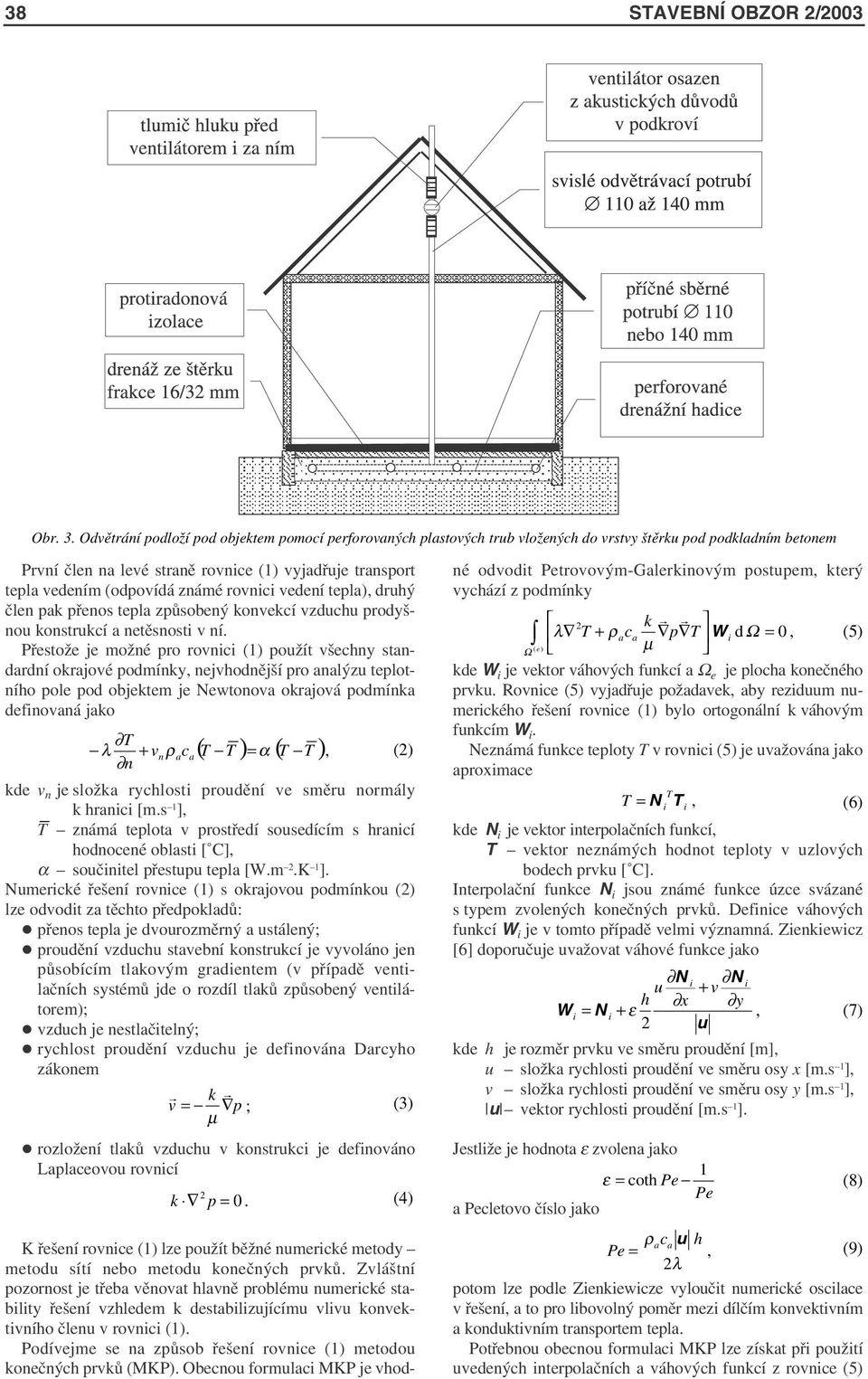 známé rovnici vedení tepla), druhý člen pak přenos tepla způsobený konvekcí vzduchu prodyšnou konstrukcí a netěsnosti v ní.