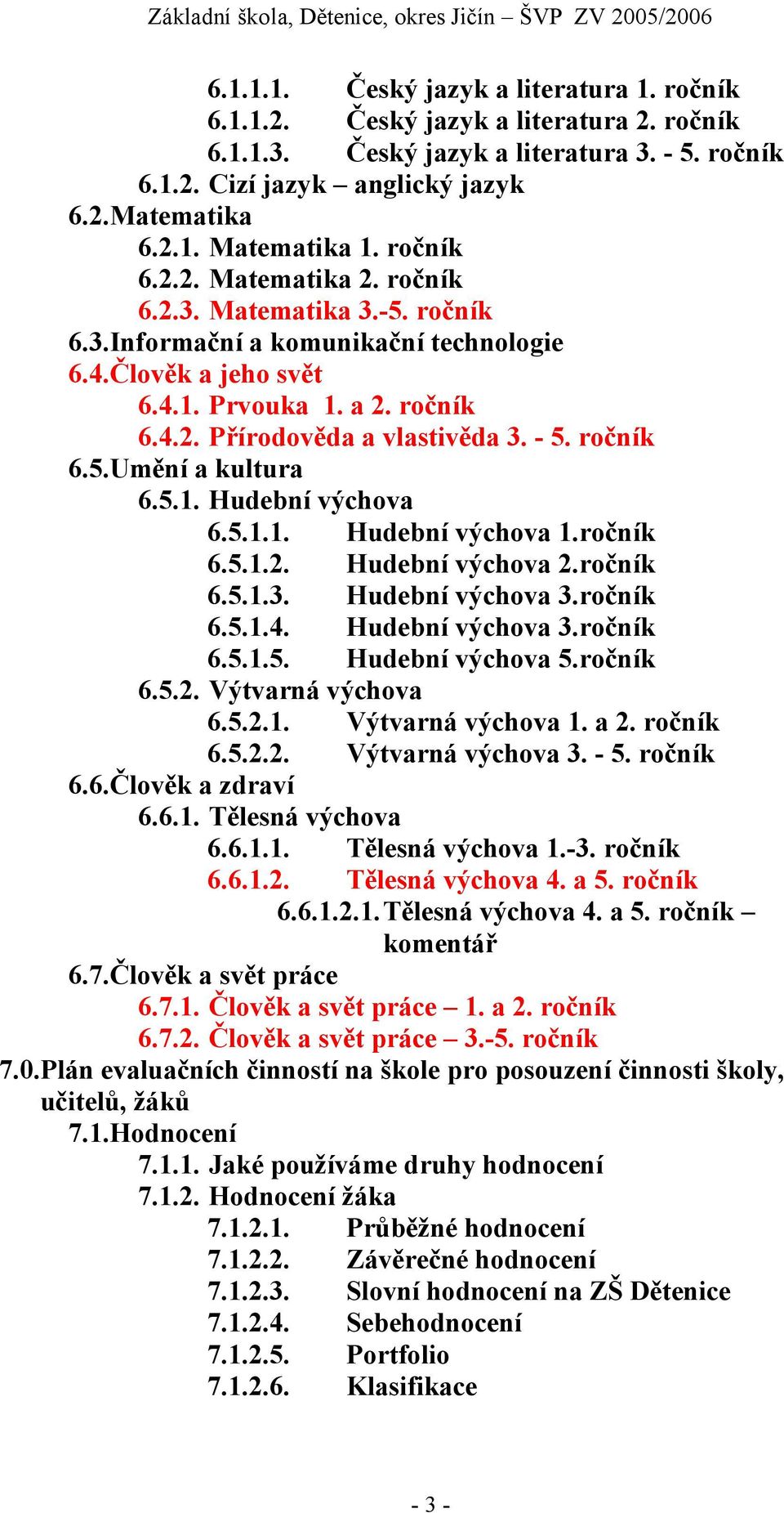 ročník 6.5.Umění a kultura 6.5.1. Hudební výchova 6.5.1.1. Hudební výchova 1.ročník 6.5.1.2. Hudební výchova 2.ročník 6.5.1.3. Hudební výchova 3.ročník 6.5.1.4. Hudební výchova 3.ročník 6.5.1.5. Hudební výchova 5.