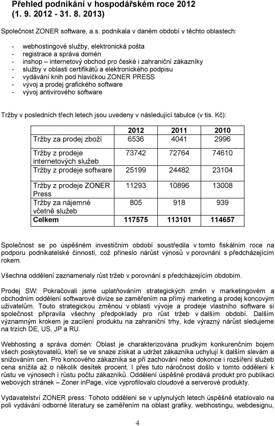 ém roce 2012 (1. 9. 2012-31. 8. 2013) Společnost