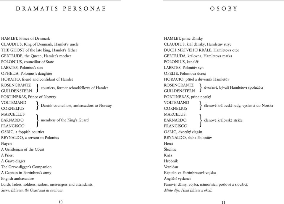 BARNARDO FRANCISCO } } } courtiers, former schoolfellows of Hamlet Danish councillors, ambassadors to Norway members of the King s Guard OSRIC, a foppish courtier REYNALDO, a servant to Polonius