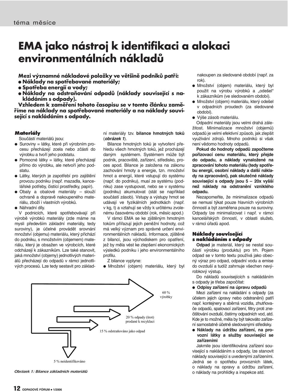 Vzhledem k zaměření tohoto časopisu se v tomto článku zaměříme na náklady na spotřebované materiály a na náklady související s nakládáním s odpady.