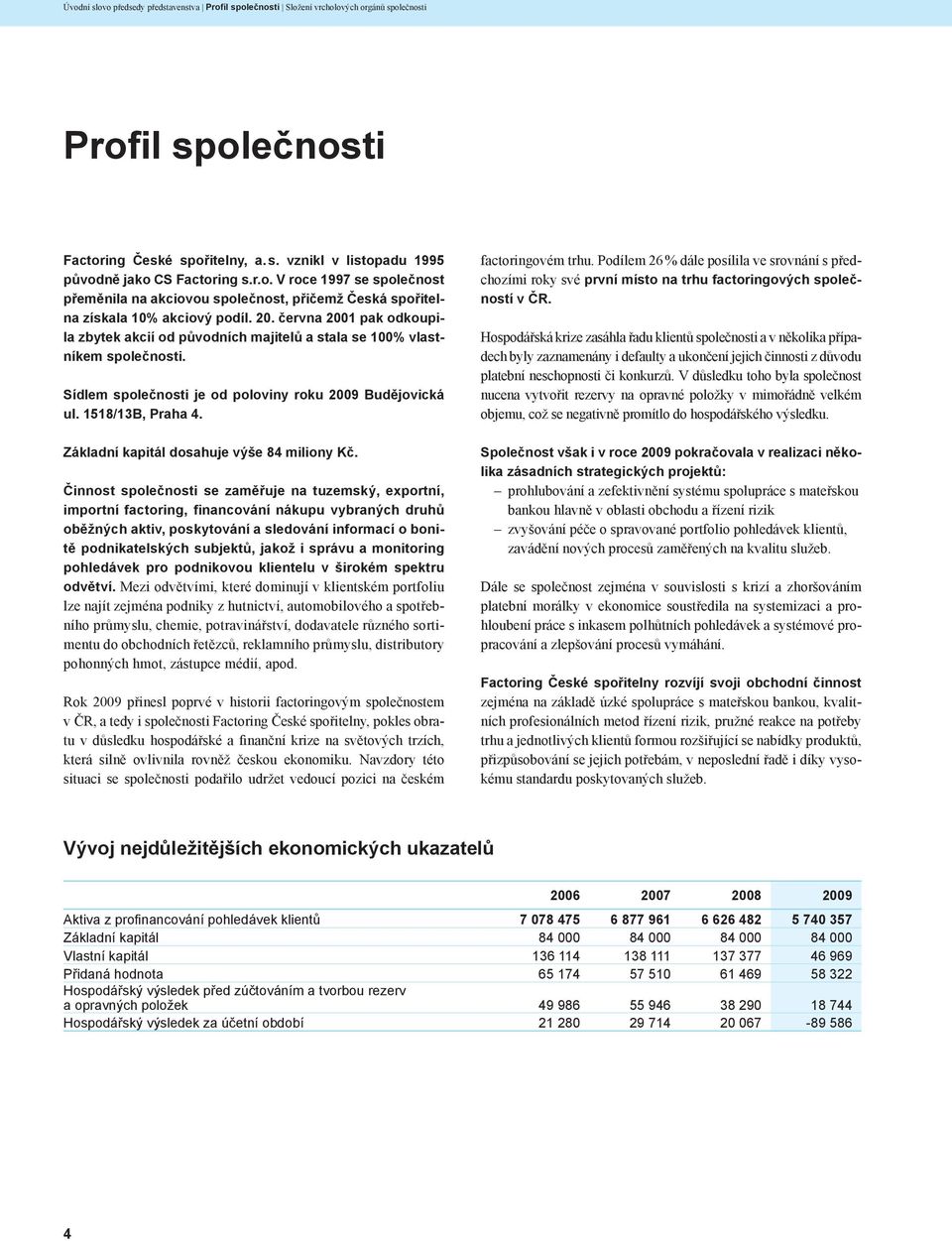 června 2001 pak odkoupila zbytek akcií od původních majitelů a stala se 100% vlastníkem společnosti. Sídlem společnosti je od poloviny roku Budějovická ul. 1518/13B, Praha 4.