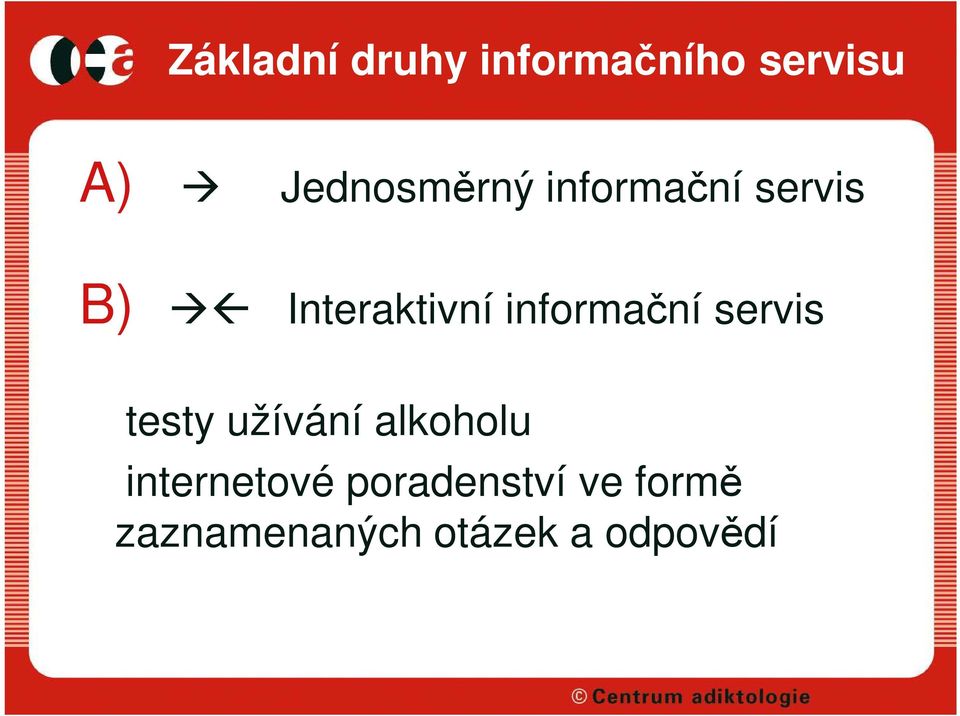 informační servis testy užívání alkoholu