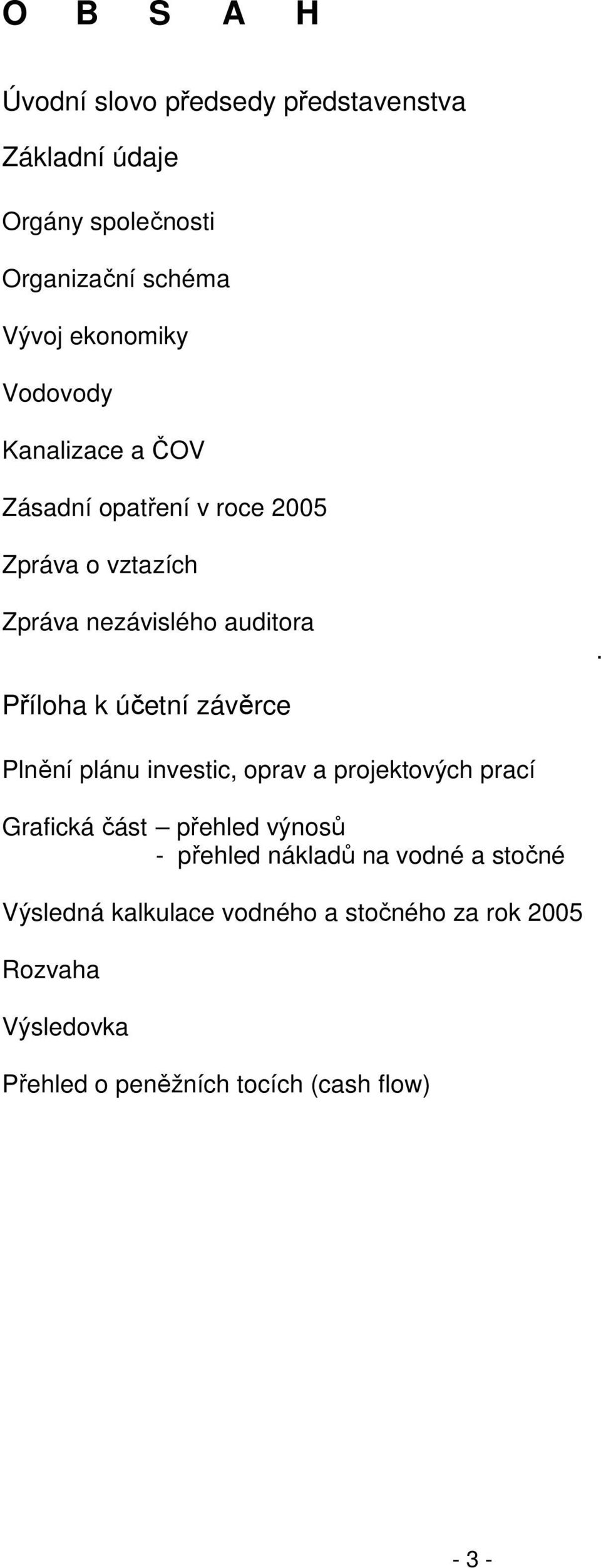 Příloha k účetní závěrce Plnění plánu investic, oprav a projektových prací Grafická část přehled výnosů - přehled